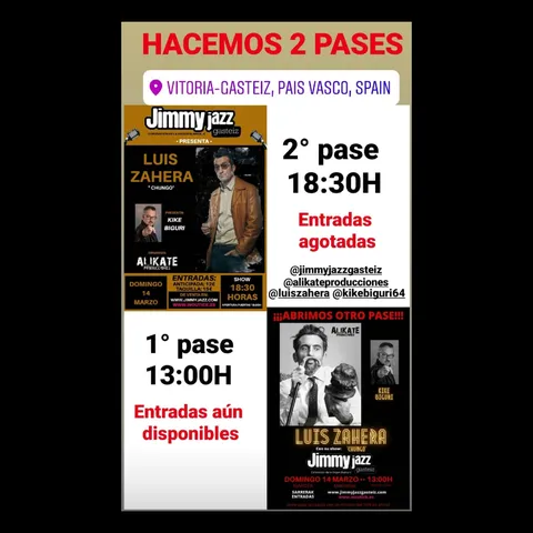 2 pases en el JimmyJazz con Luis Zahera